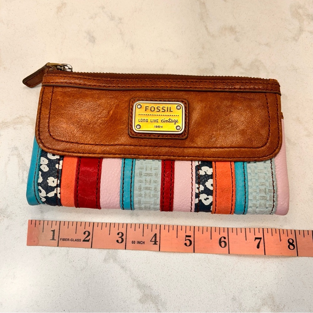 Fossil Emory Patchwork Multicolor Clutch Wallet - image 12
